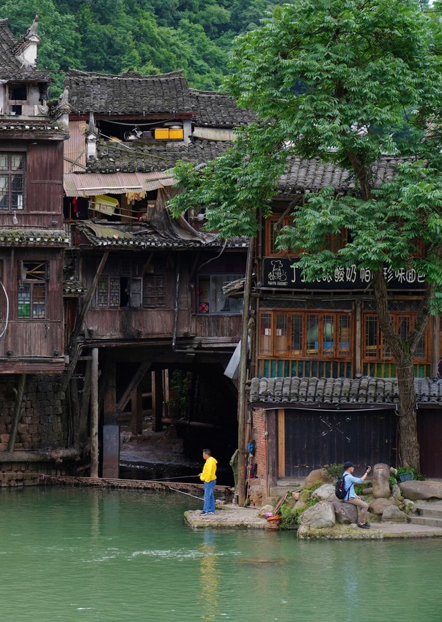 fenghuang-ancient-city-hanging-house picture material