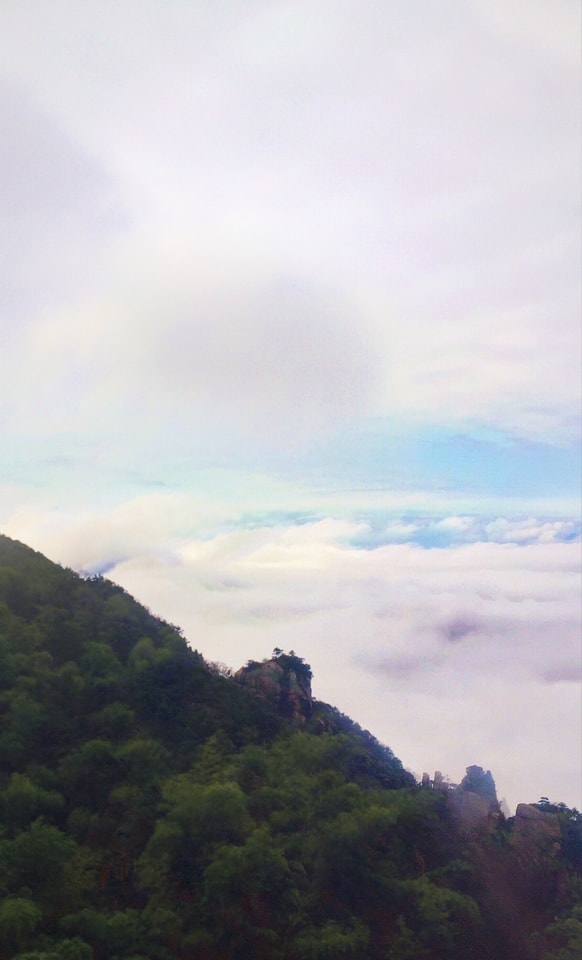sky-mountain-cloud-hill-tree picture material