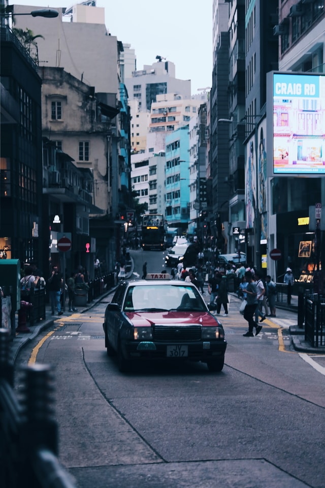 hong-kong-urban-area-vehicle-car-street picture material