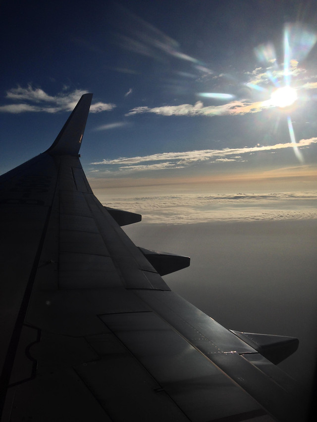 sunset-airplane-aircraft-dawn-sky 图片素材