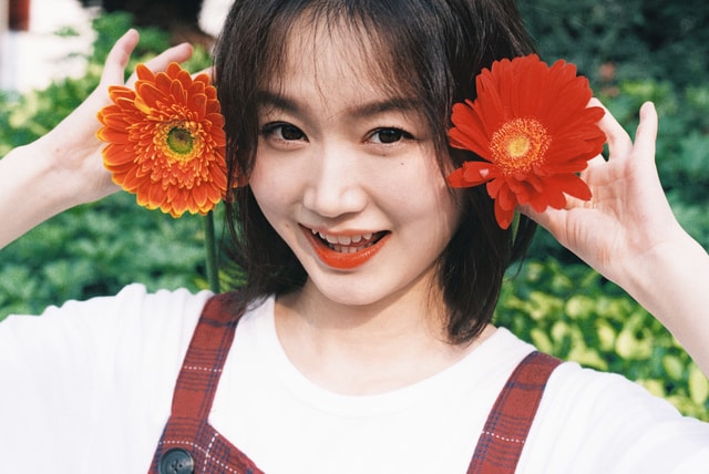 portrait-orange-beauty-flower-smile 图片素材