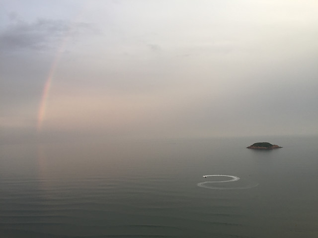 water-sunset-landscape-beach-rainbow 图片素材