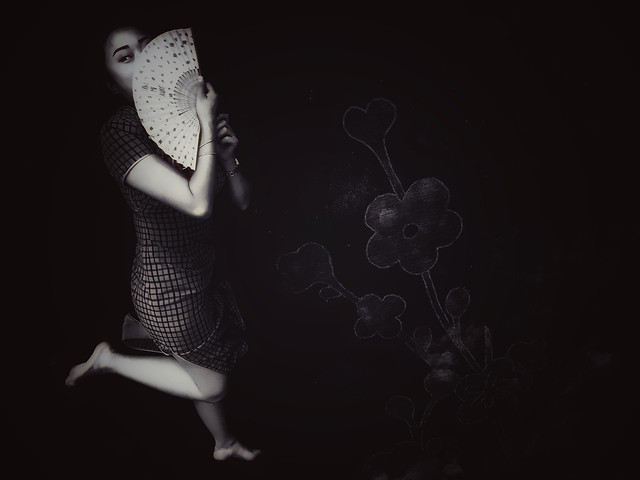 girl-art-woman-portrait-monochrome picture material