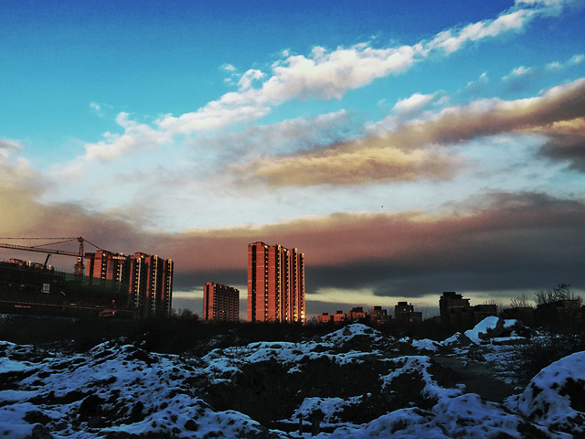 sunset-sky-winter-snow-landscape 图片素材