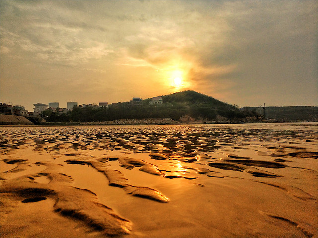 beach-sunset-water-sand-ocean picture material