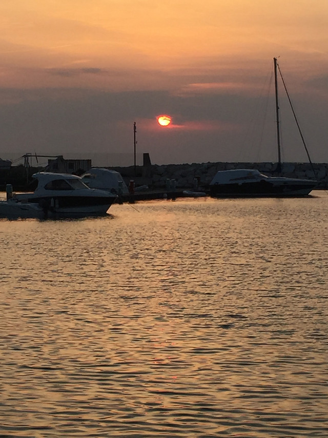 water-sunset-sea-ocean-watercraft 图片素材