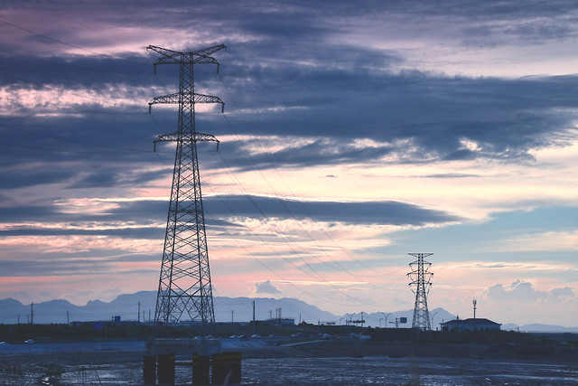 sky-energy-electricity-dawn-tower 图片素材