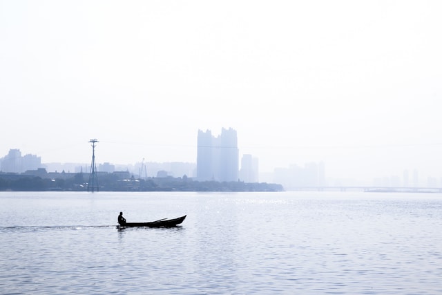 water-sea-sky-river-boat picture material