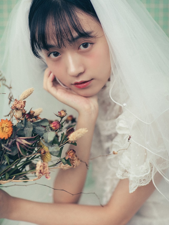 bride-girl-flower-veil-happiness 图片素材