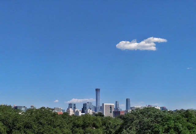 sky-skyline-city-tree-smoke picture material