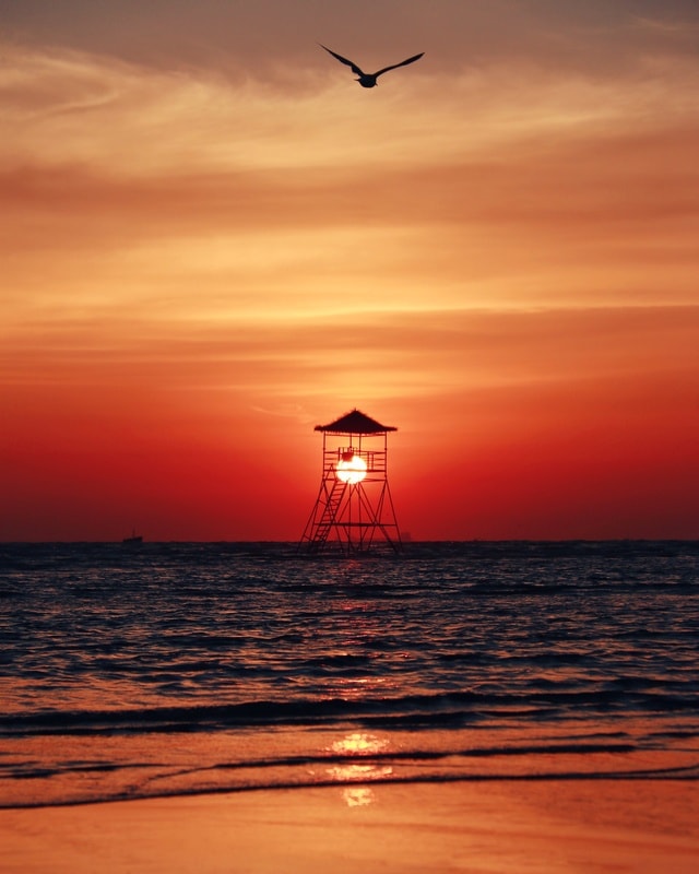 sea-sunset-sky-ocean-dusk 图片素材