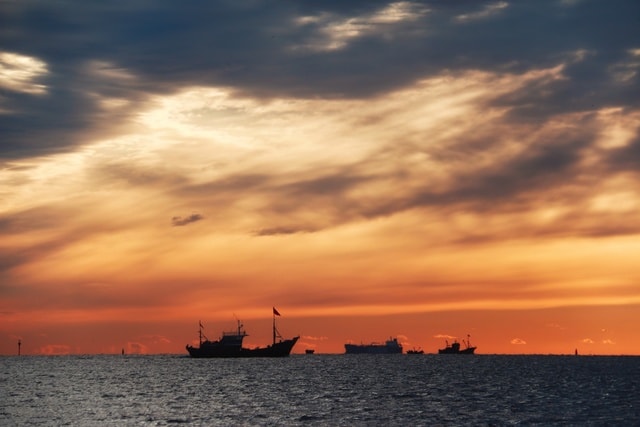 sky-sea-sunset-water-dusk picture material