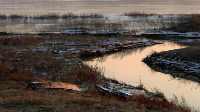 water-reflection-river-sky-marsh picture material