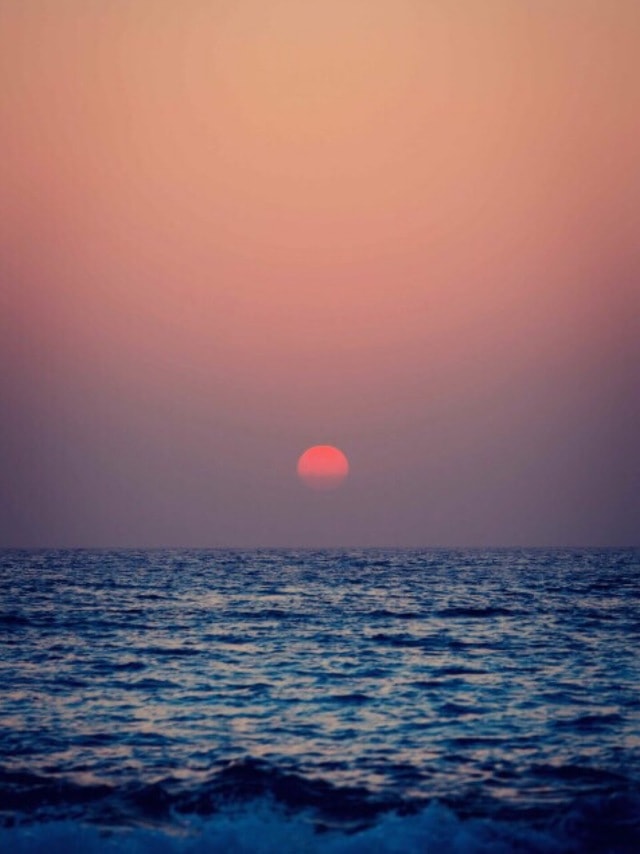 sea-sky-ocean-sunset-water 图片素材