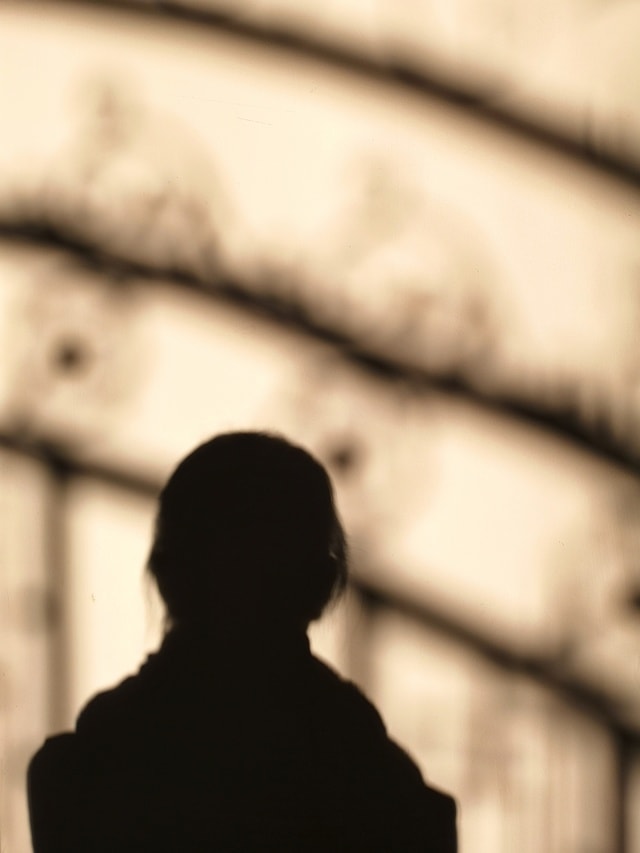 shadow-girl-people-blur-monochrome picture material