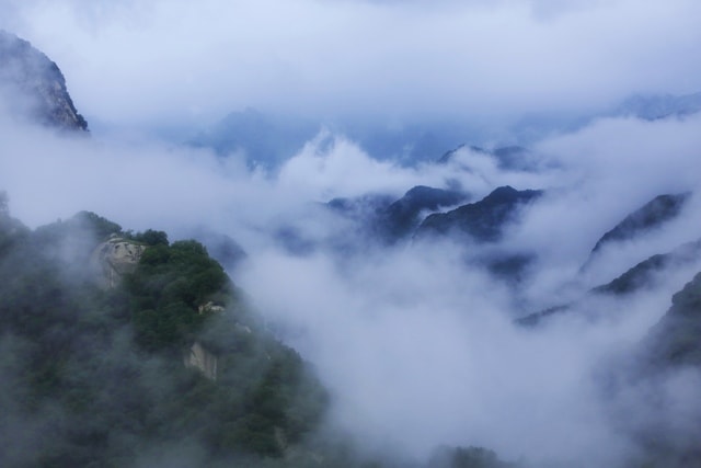 sky-mountain-mist-fog-landscape picture material