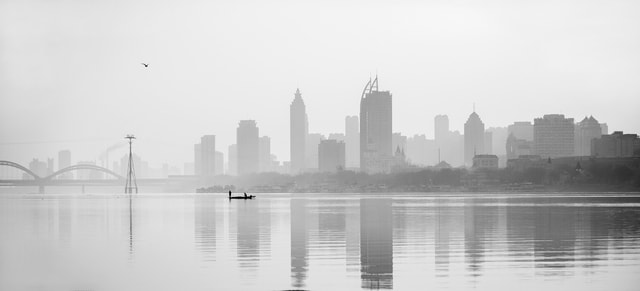 skyline-black-and-white-monochrome-photography-city-cityscape picture material