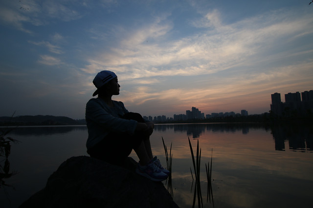 lake-water-sunset-reflection-river picture material