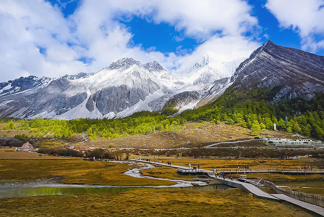 snow-mountain-lake-landscape-travel picture material