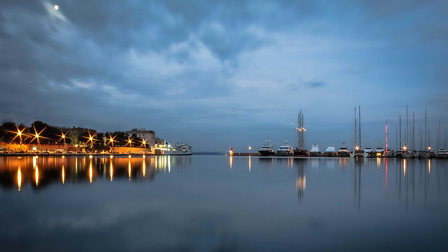 water-sunset-reflection-pier-sky 图片素材