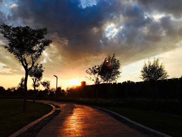 sunset-road-no-person-sky-dawn picture material