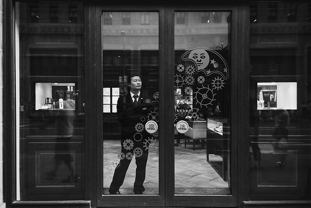 people-street-door-black-window picture material