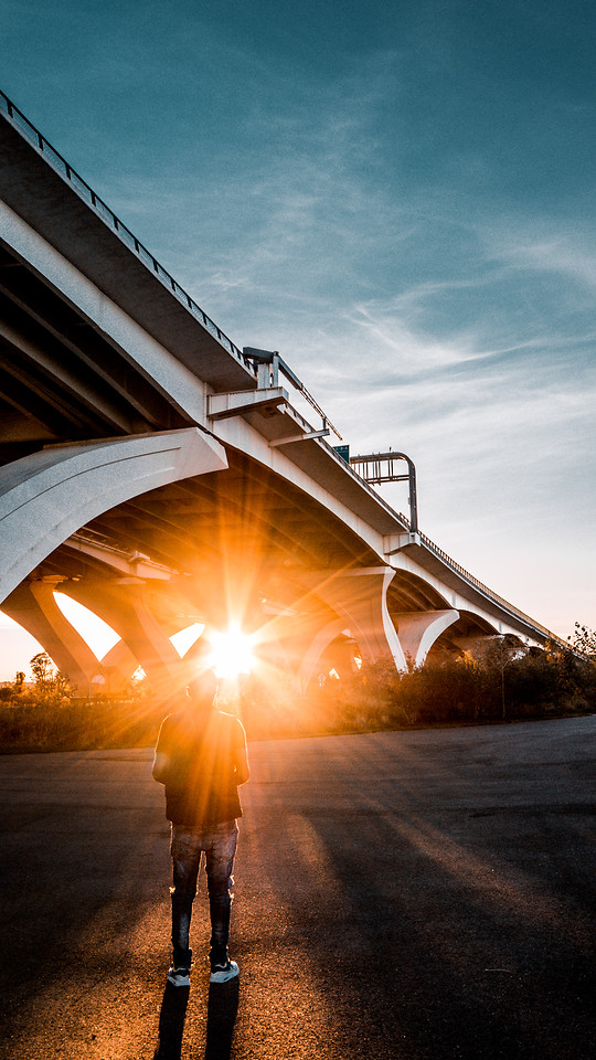 road-sky-sunset-street-light 图片素材