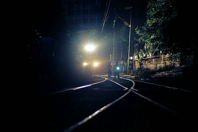 light-dark-street-motion-night picture material