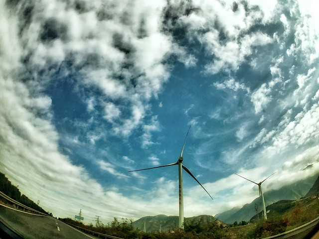 wind-windmill-sky-cloud-electricity picture material