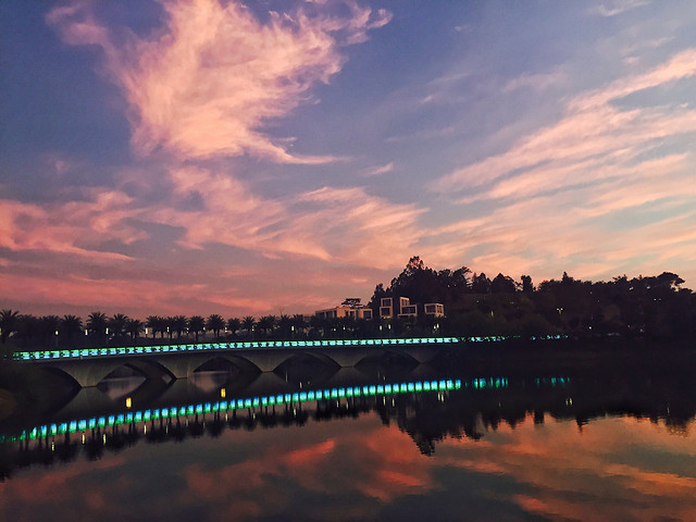 sunset-no-person-water-reflection-evening 图片素材