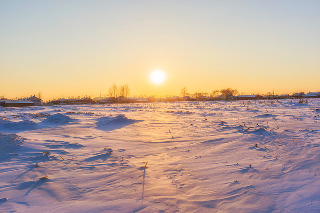 landscape-winter-sunset-dawn-snow 图片素材
