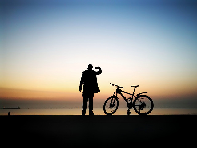 sunset-sky-silhouette-beach-sun picture material