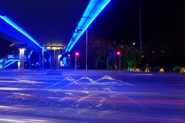 blur-light-city-blue-motion 图片素材