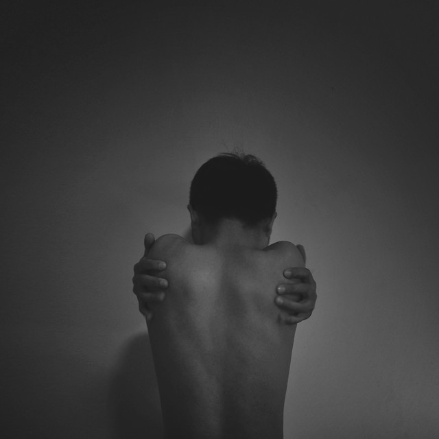 people-nude-one-man-monochrome picture material