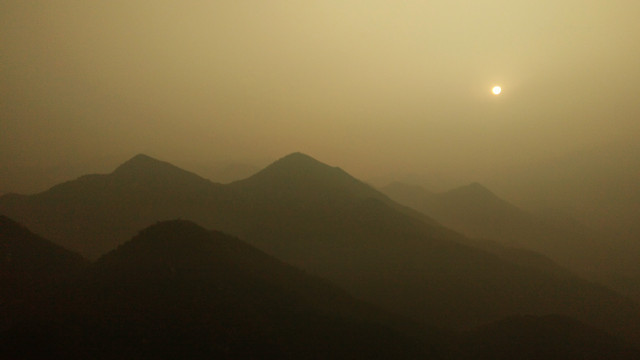 sky-dawn-mountain-mist-sunset picture material