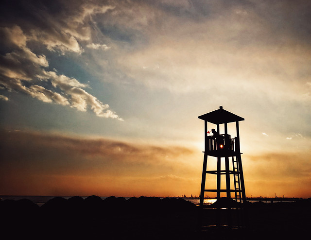 sunset-no-person-dawn-lighthouse-sky 图片素材