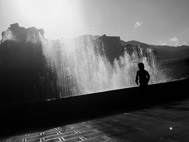 monochrome-fog-mist-people-light picture material