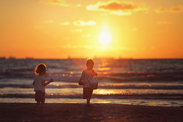 sunset-beach-sea-water-ocean 图片素材