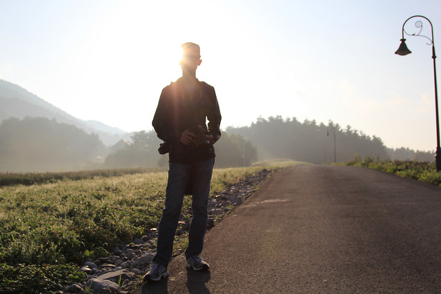 landscape-road-people-travel-one picture material