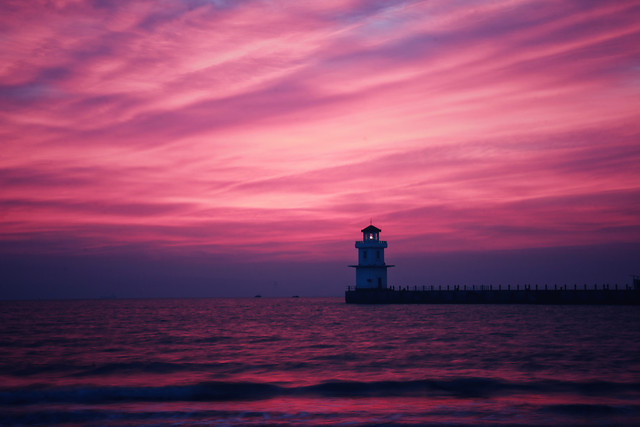 sunset-lighthouse-dawn-evening-dusk 图片素材