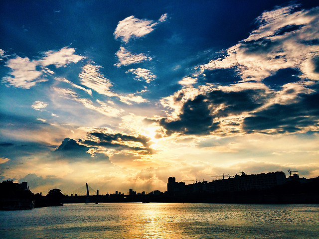 water-sunset-no-person-sky-dawn 图片素材