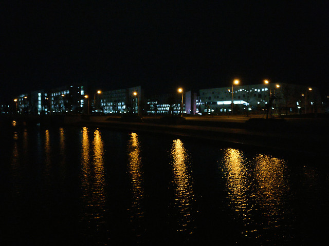 city-water-light-reflection-bridge picture material