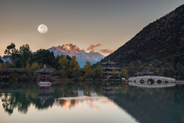 lake-reflection-landscape-water-dawn picture material