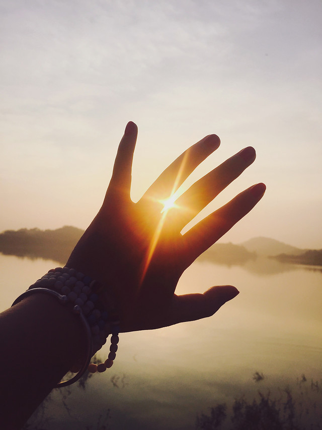 sunset-people-sun-sky-hand picture material