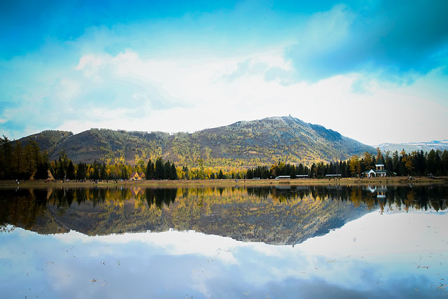 lake-reflection-landscape-snow-mountain picture material