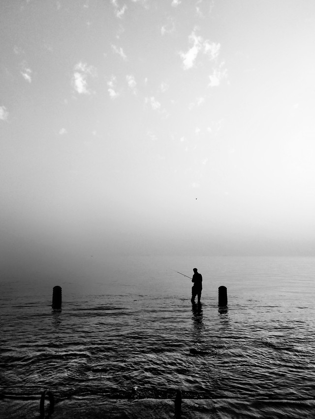 beach-sea-water-fisherman-people picture material