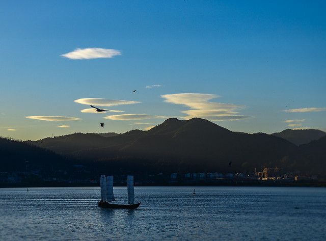 water-sunset-dawn-lake-sea 图片素材