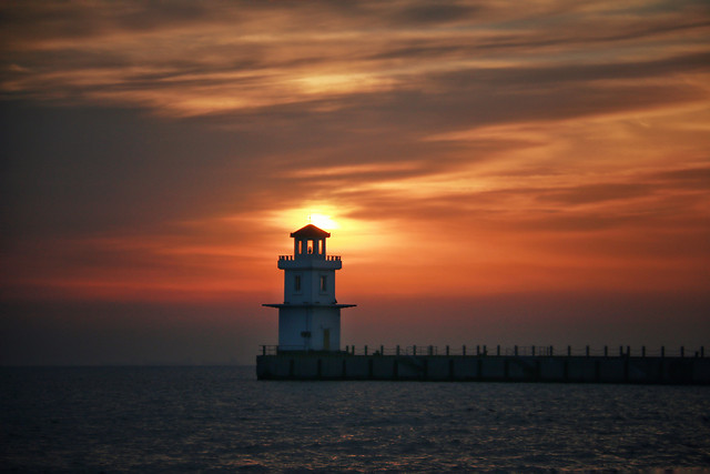 sunset-lighthouse-no-person-dawn-evening picture material