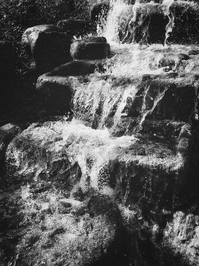 no-person-water-waterfall-nature-black-white 图片素材