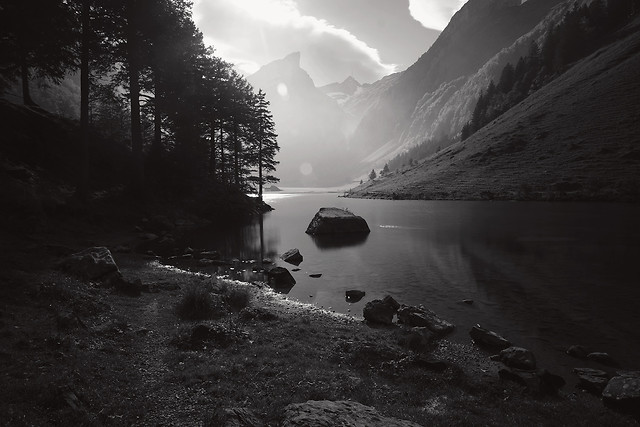 water-no-person-landscape-monochrome-river picture material